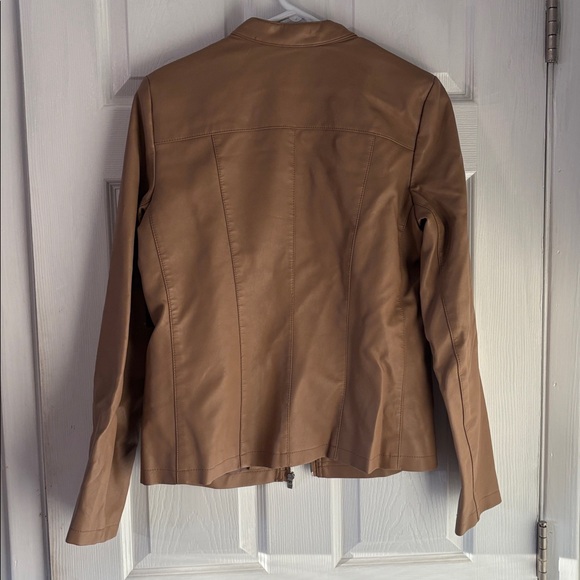 NWT a.n.a Camel Vegan Leather Moto Jacket M - Picture 6 of 8